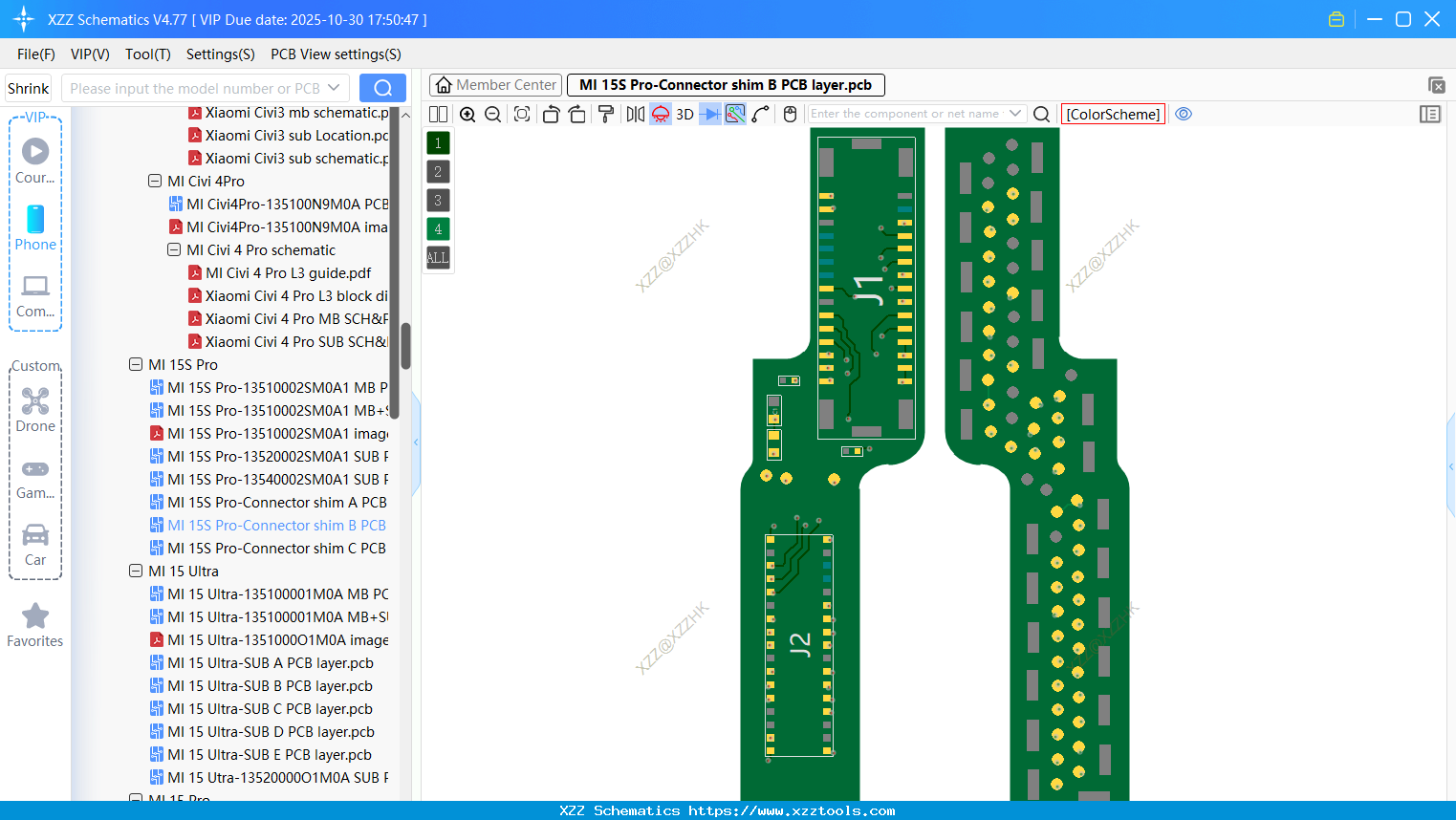 Xiaomi MI 15S Pro-Connector Shim B PCB Layer